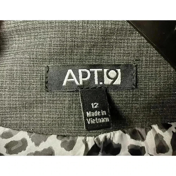 Apt 9 Gray Plaid One Button Blazer Jacket Lined Sz 12 Business Wear - Picture 3 of 8